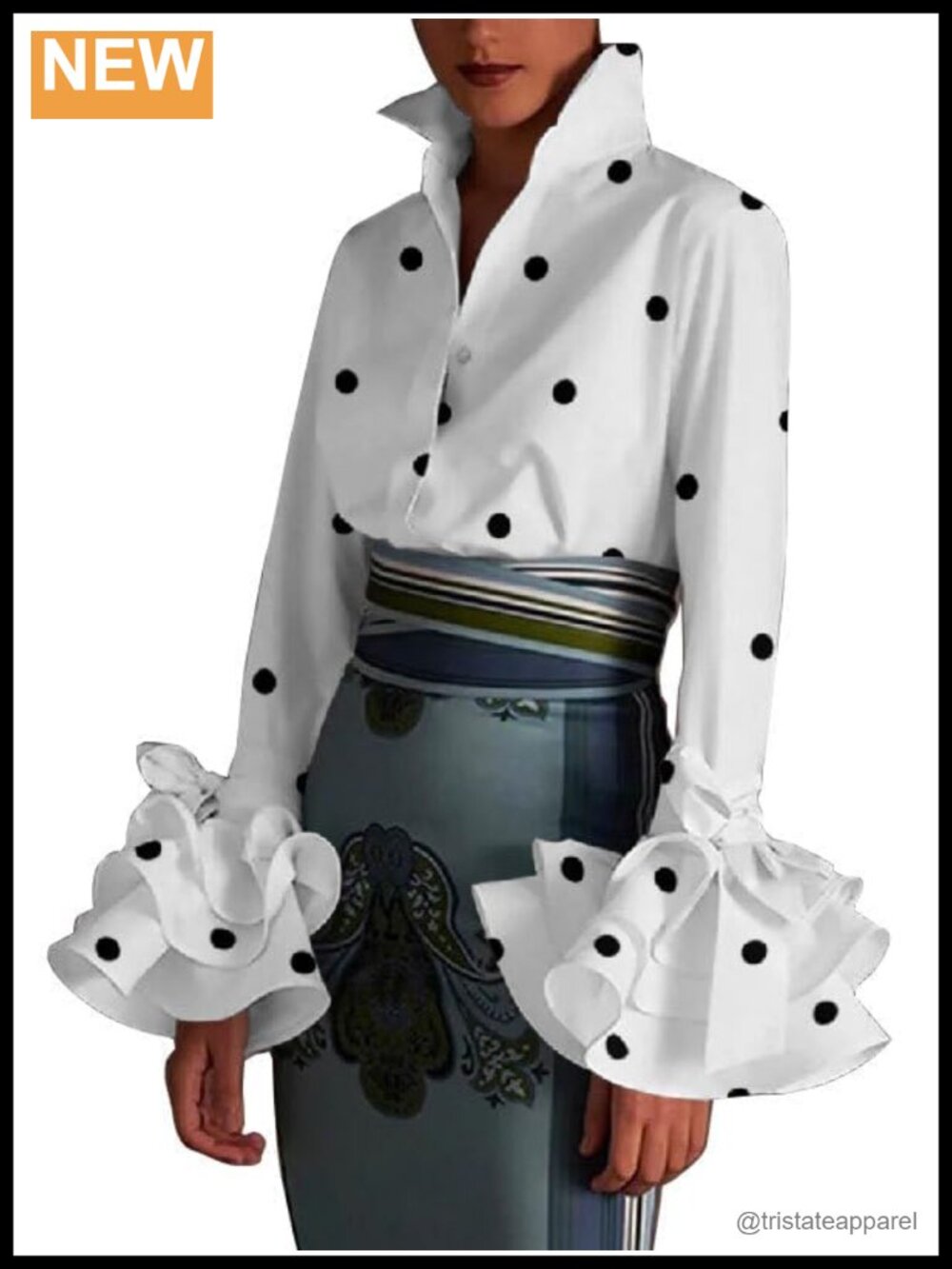 Women's Long Sleeve Button Down Blouse Cotton Work Top
